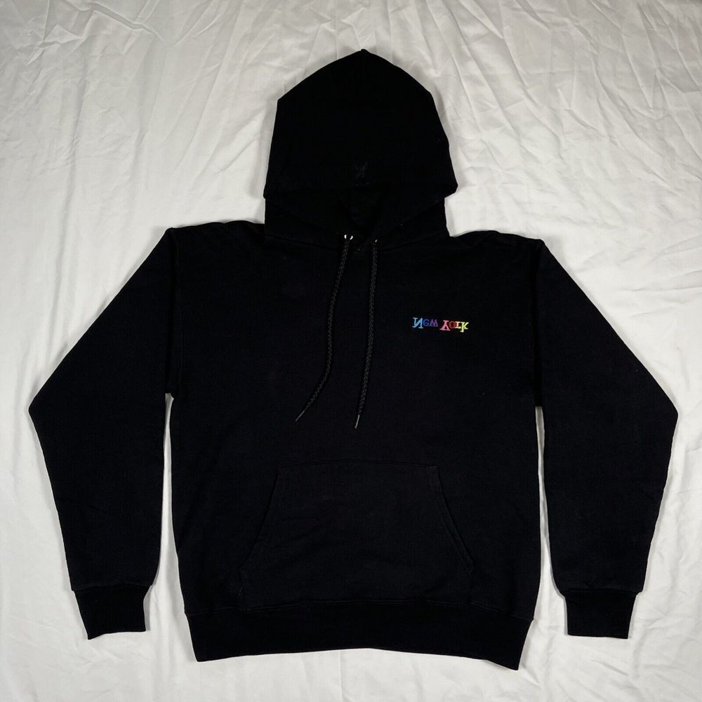 Assembly New York RAINBOW EMBROIDERED CHEST LOGO HOODIE Size Small